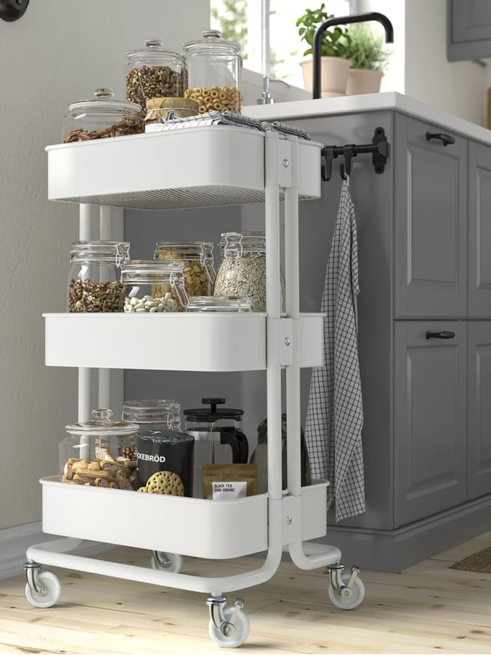 IKEA raskog utility cart 3-Tier Kitchen Rolling Storage Trolley organize viral